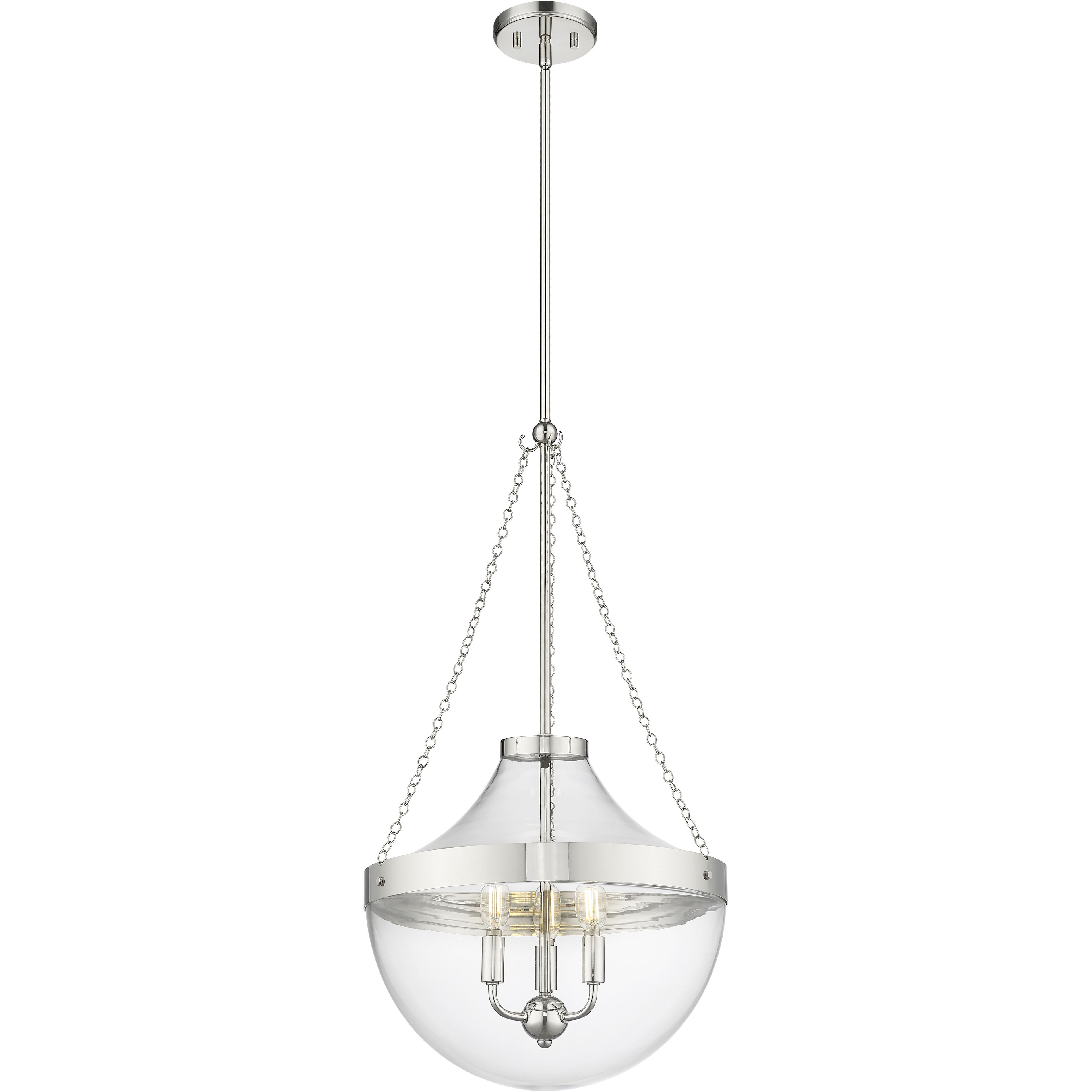 Clarra 3 Light 15.75 inch Polished Nickel Pendant Ceiling Light
